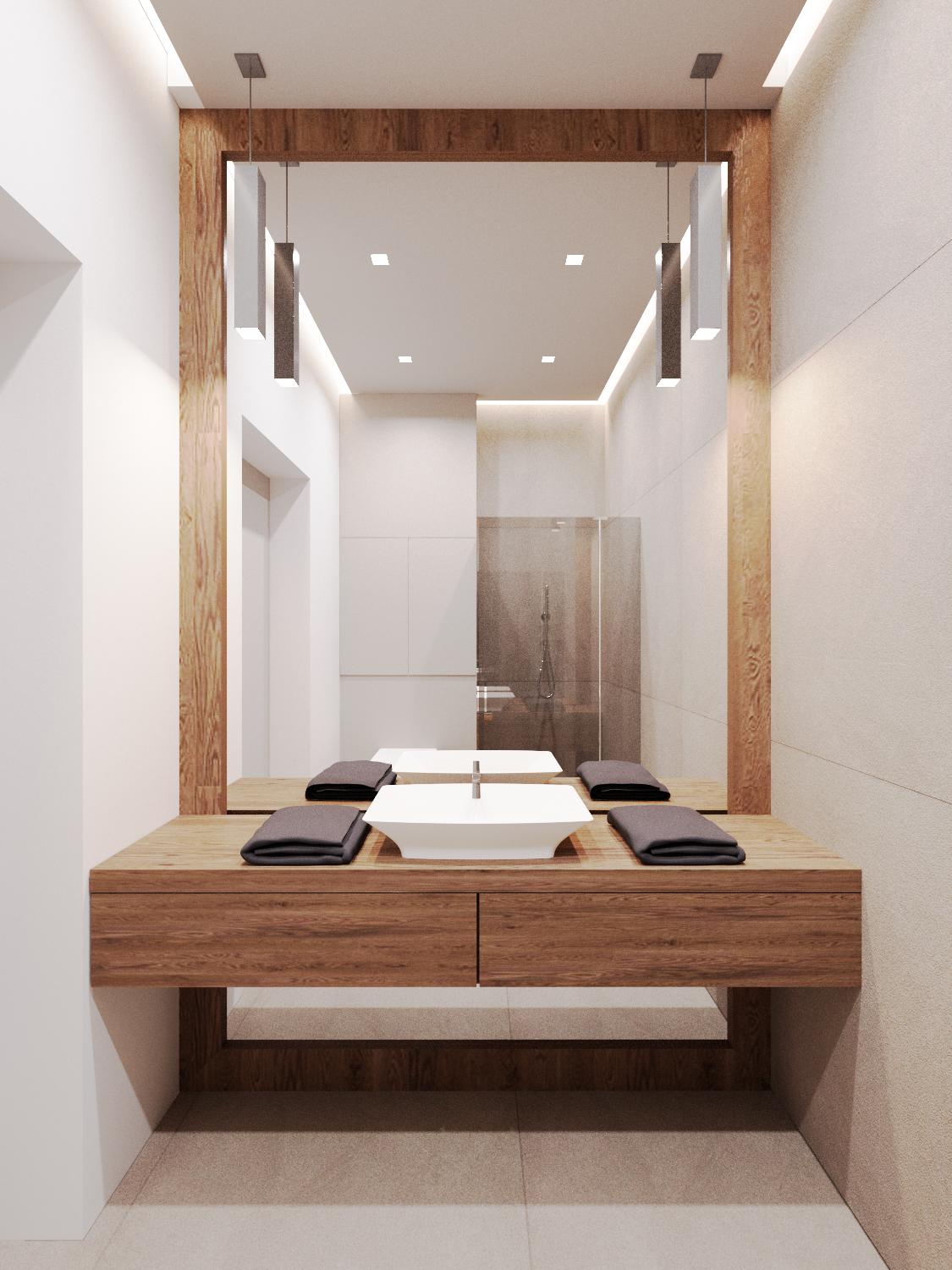 łazienka w drewnie - zdjęcie